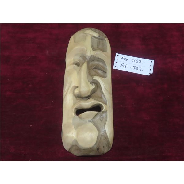 Indonesian Or Japanese Lono Luck Happiness Hand Carved Wood Face Mask Asian Pacific Northwest Coast