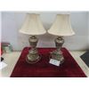 Image 1 : 2 Matching Working Table Lamps Problem Free 19" Tall