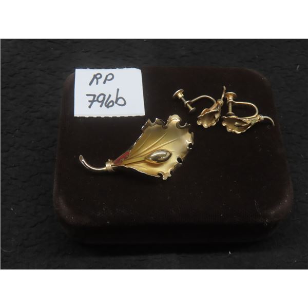 Vintage Bond And Boyd Sterling Silver Pin And Earrings 7.5 Grams
