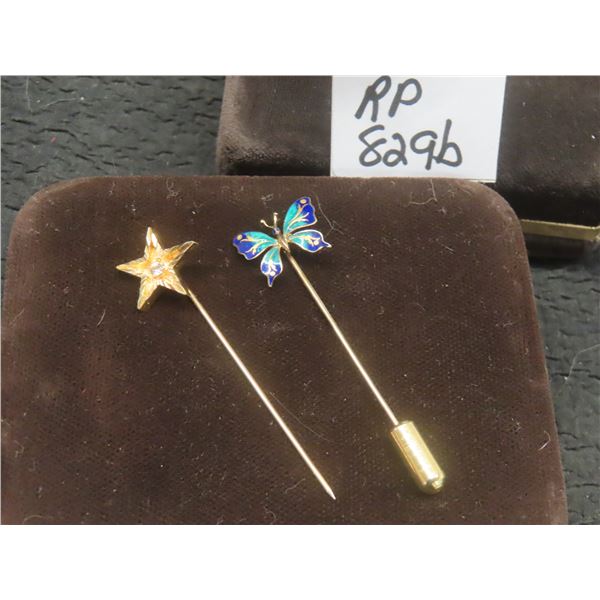 2 Pins 14K Gold Total 5 Grams