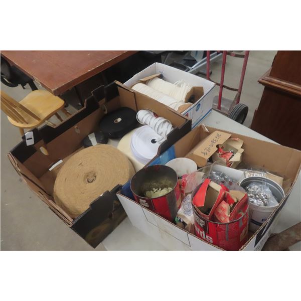 Upholstery Supplies, Hog Rings, Wire Eyes, Quick Fit Sockets, Snap Pins, 3/32 Welt Cord Piping, Str