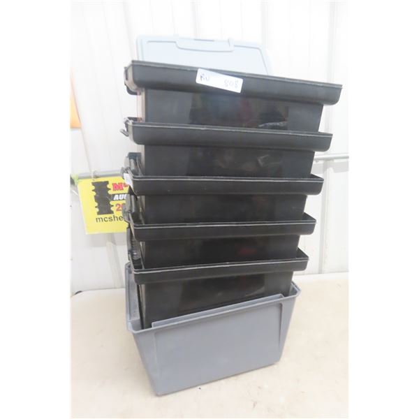 6 Storage Bins 15" X 12" X 10" Deep w/ 6 Lids