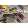 Image 6 : Box Of Drywall Finishing Tools, Putty Knives, Sanding Heads, Sandpaper, Tape, Foam Sanding Blocks,