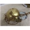 Image 5 : Antique Brass Hanging Electric Lantern Lamp With Amber Glass