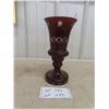 Image 1 : Ruby Red Glass Vase 10"