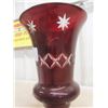 Image 4 : Ruby Red Glass Vase 10"