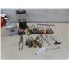 Image 1 : Clock Radio Cube, Lantern, Screwdrivers, Pliers, Tape Measure