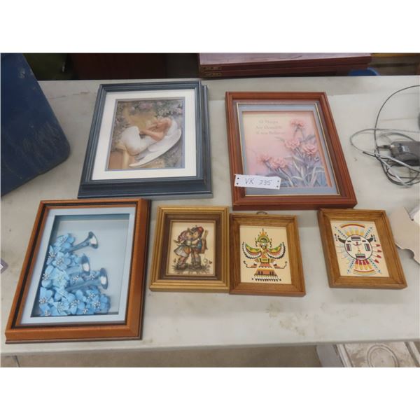 6 Framed Pictures Largest 12" x 14"