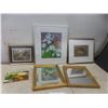Image 1 : 2 Framed Mirrors 12 X 9 1/2, 3 Framed Pictures Largest 16 X 14