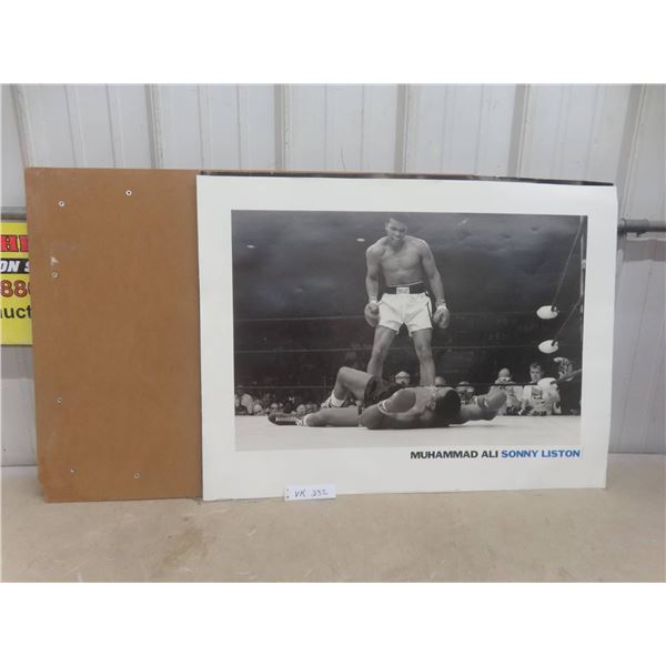 Muhammad Ali & Sonny Liston Poster 24 X 31 W/ Back Board For Hanging