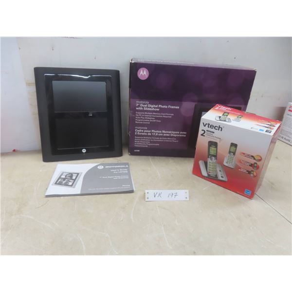 Motorola 7" Dual Digital Picture Frame, New Vtech 2 Handset Cordless Phone