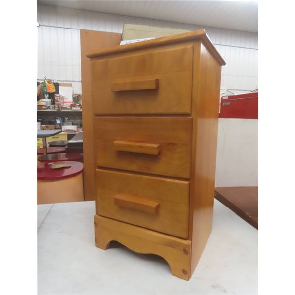 3 Drawer Wood Night Stand 27 X 15 X 13