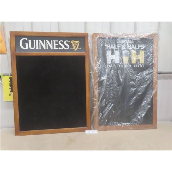 2 Guinness Signs; Felt Board 35 X 26, Chalkboard 35 X 23