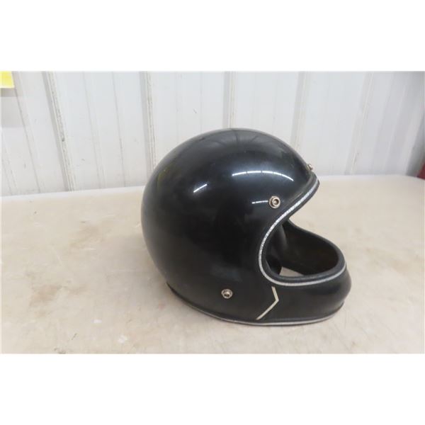 Vintage 1973 Motorcycle Black Racing Helmet Full Face Men's Large Bell Star?