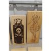 Image 2 : 8 Wood Burned And Crafted Wall Art Hanging Pictures - Largest 9" x 16"