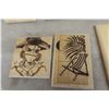 Image 5 : 8 Wood Burned And Crafted Wall Art Hanging Pictures - Largest 9" x 16"