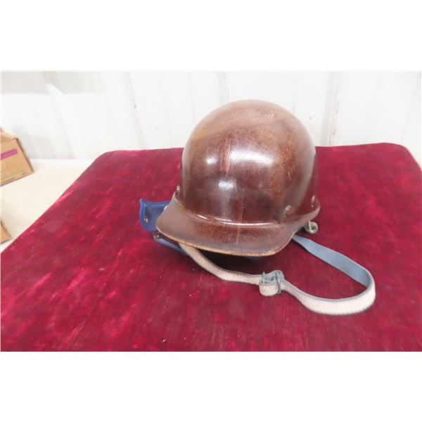 Vintage Miners Helmet With Inner Liner And Insulated Balaclava