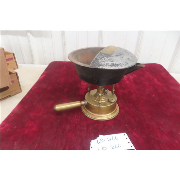 Vintage Brass Oil Lantern Burner And Winnipeg Tin Pot Funnel (Cuthbert Co.)