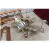 Image 3 : Vintage Wood Wind Chimes, Aluminum Beer Can Airplane, Lantern And Barometer Temp Gauge