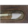 Image 3 : Vintage Handmade Roush Bone Knife, Primitive Shawnee, Wood Frame 15" x 9"