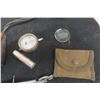 Image 3 : Antique Schrader Tire Pressure Gauges, 2, Timing Light, Voltmeter And Case, Glass Goggle Lens, Embl