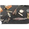 Image 4 : Antique Schrader Tire Pressure Gauges, 2, Timing Light, Voltmeter And Case, Glass Goggle Lens, Embl