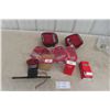 Image 1 : Vintage Grote 9130 Tail Lights Red 5 3/4", 4 Extra Lens, License Plate Bracket And 2 Grote Marker L