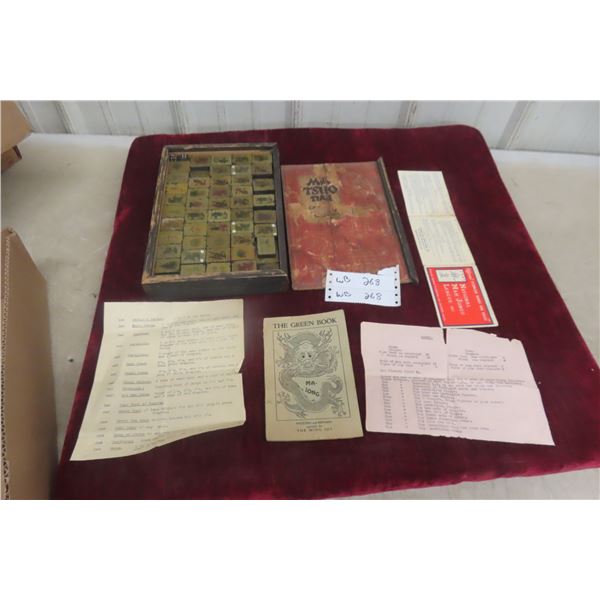 1923 MA JONG Game With Box, Tiles, Rules/Instruction And 2 Dice