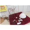 Image 1 : Vintage Milk Glass Light Shade, Wire Basket Light, Door Knobs, Handles And Hardware