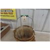 Image 3 : Antique Pioneer Old Staved Wood Bucket With Metal Number, Primitive Spoon And Hoe