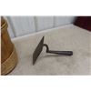 Image 5 : Antique Pioneer Old Staved Wood Bucket With Metal Number, Primitive Spoon And Hoe
