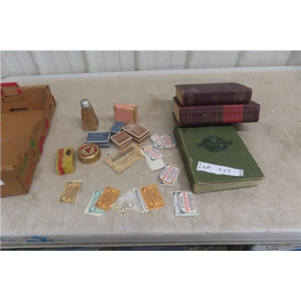 Vintage Medical Books, Coupons, Old Pharmacy Boxes Some With Product