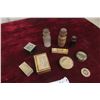 Image 1 : 10 Antique Pharmacy Boxes, Bottles And Wood Indian Coin