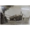 Image 5 : 3 Antique Original Pictures Steam Threshing Machine Harvest 1915, Horse Logging And Haying