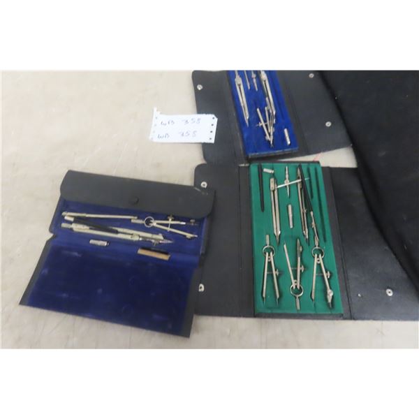 Vintage Hughes Owen Architectural Drafting Sets X 3