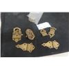Image 1 : 2 Sets Of Antique Ice Box Brass Hinges, Locks And Screws