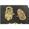Image 2 : 2 Sets Of Antique Ice Box Brass Hinges, Locks And Screws