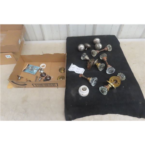 Vintage Glass, Steel Door And Cabinet Knobs, Electrical And Hardware