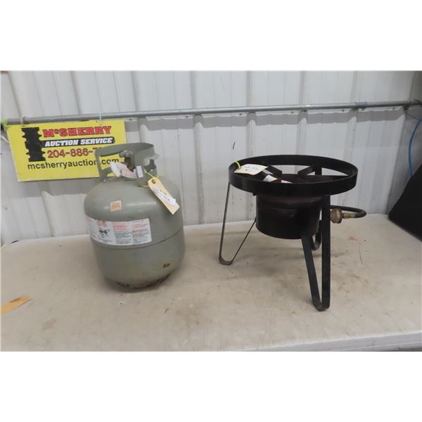 Propane Outdoor Grill And Full Propane Tank