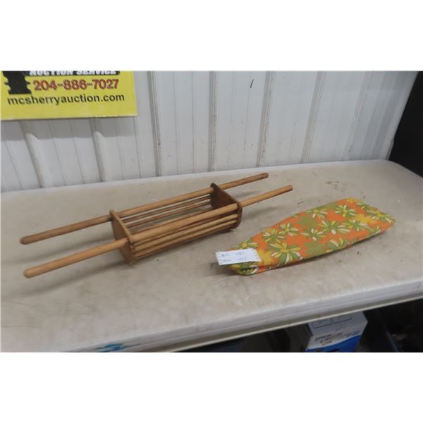 Primitive Baby Bath Caddy + Iron Board In Hippie Plaid