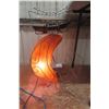 Image 6 : MCM Amber Spaghetti Crescent Moon Lamp / Magazine Rack / Ashtray Combo