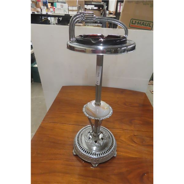 MCM Chrome Ashtray Stand 28" Tall
