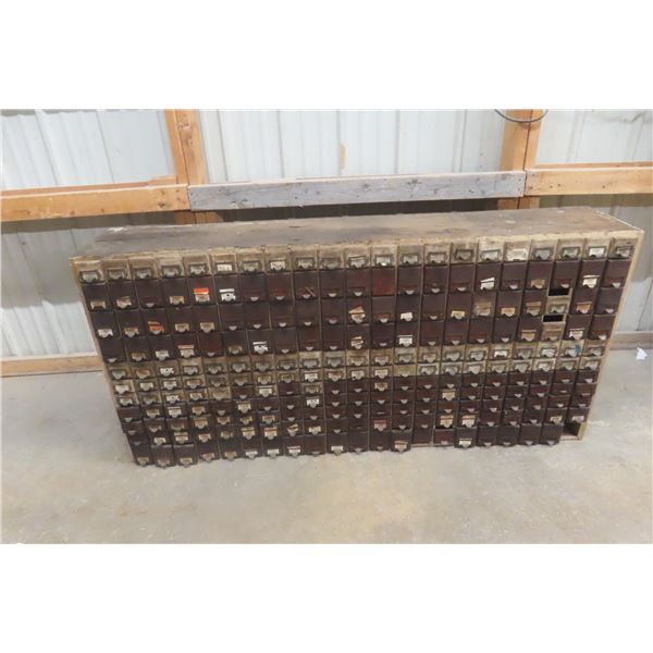 Antique Index Cabinet 240 Drawer Total Size 30" X 60" X 64"