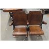 Image 2 : Two Theatre Seats, Cast and Wood, Folding Seats