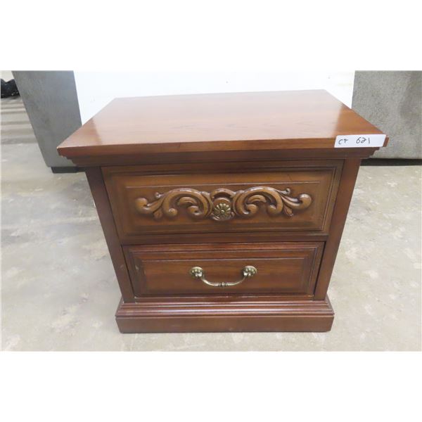 End Table Or Night Stand, 2 Drawers, 23" X 24" X 16"