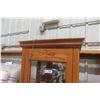 Image 3 : Oak Curio Cabinet 73" X 21" X 14" Lights No Shelves
