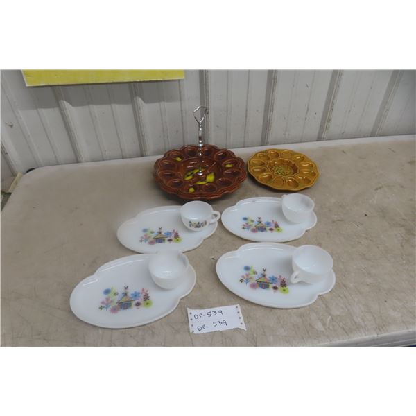 Milk Glass Sandwich Tea Plates And Serving Pieces
