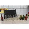 Image 1 : 6 Milk Bottles With Labels And 4 Old Booze Bottles