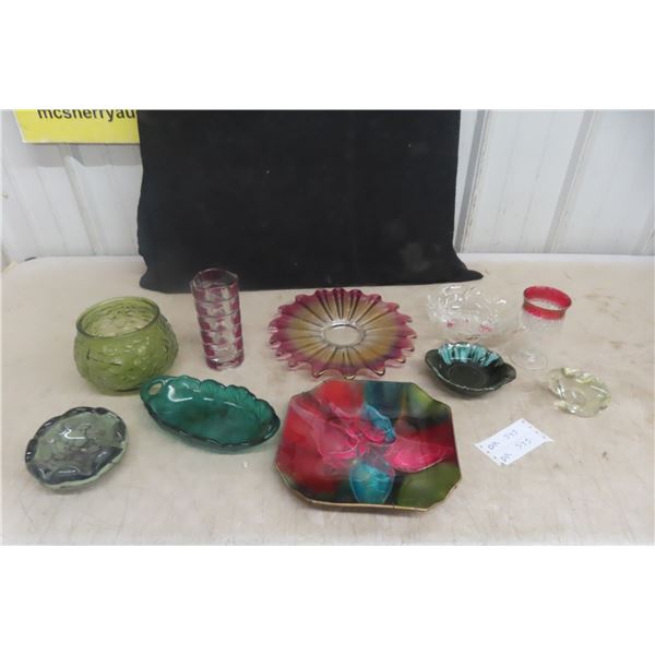 Vintage Glassware, Ashtray, and More