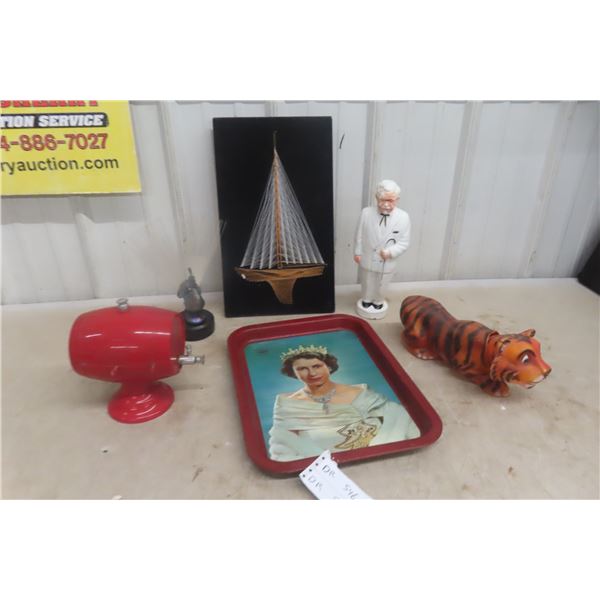 Queen E Metal Tray, Colonel Sanders Bank, String Art Plus